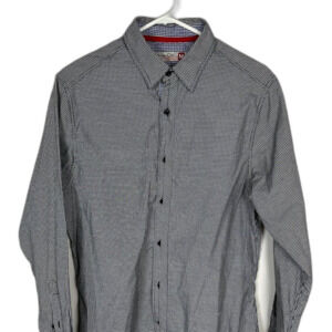 Sovereign Code Black White Gingham Long Sleeve Button Up Shirt Mens Size Medium